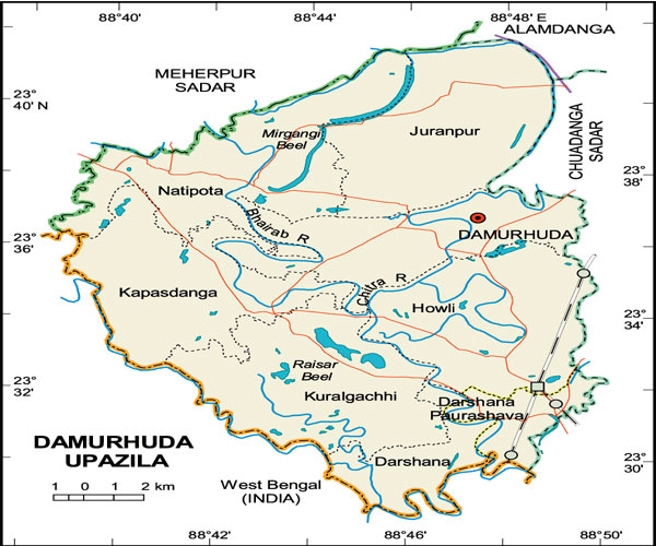 দামুড়হুদা উপজেলার ইউনিয়ন সমূহ