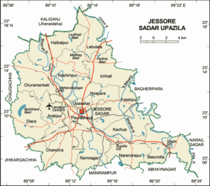 যশোর জেলার মানচিত্র