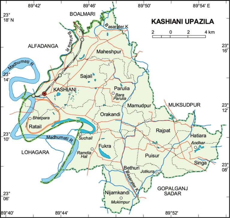 কাশিয়ানী উপজেলার ইউনিয়ন সমূহ